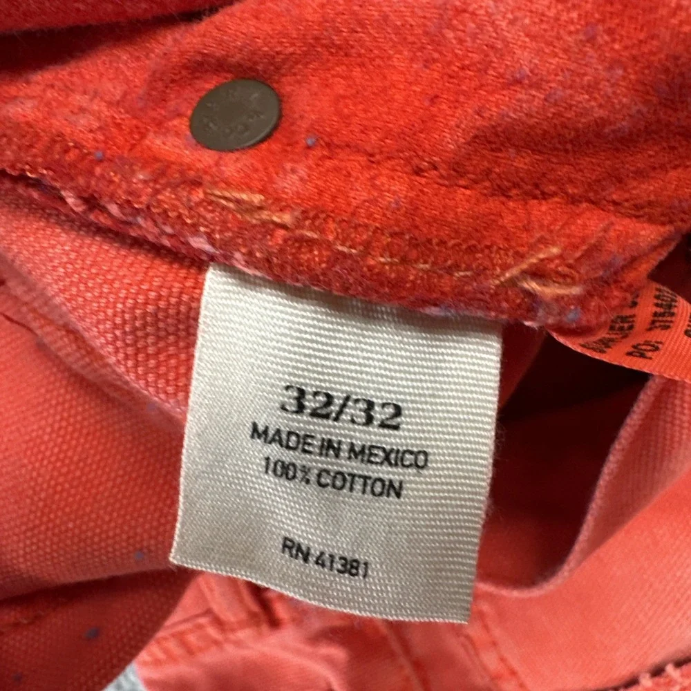 Polo Ralph Lauren Varick Slim 625 Pants Men 32x32 Elite Orange Canvas Button Fly